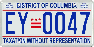 DC license plate EY0047