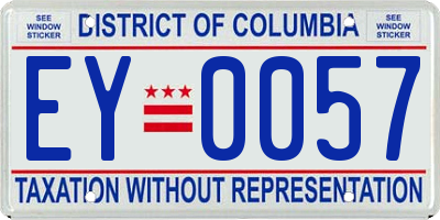 DC license plate EY0057