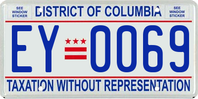 DC license plate EY0069