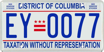 DC license plate EY0077