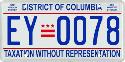 DC license plate EY0078