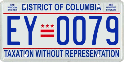 DC license plate EY0079