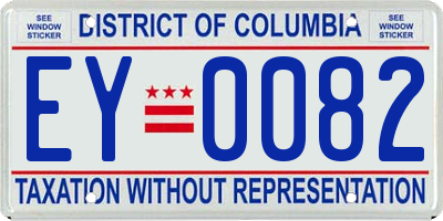 DC license plate EY0082