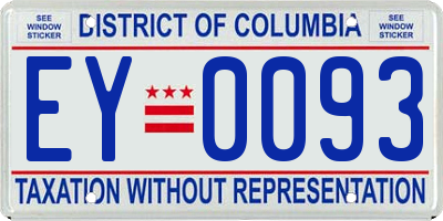 DC license plate EY0093