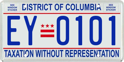 DC license plate EY0101