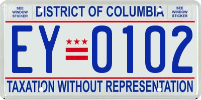 DC license plate EY0102