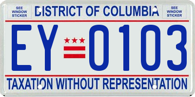 DC license plate EY0103