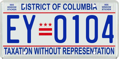 DC license plate EY0104