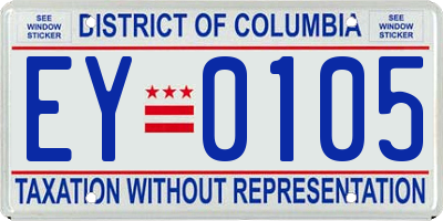 DC license plate EY0105