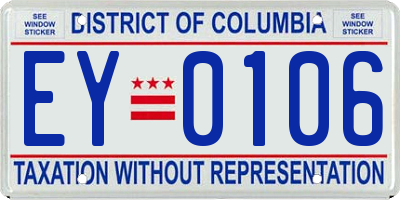 DC license plate EY0106