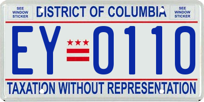 DC license plate EY0110