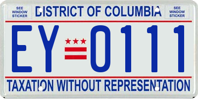 DC license plate EY0111