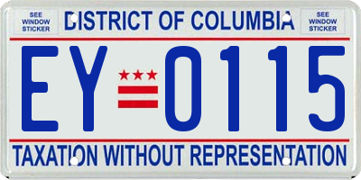 DC license plate EY0115