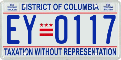 DC license plate EY0117