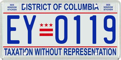 DC license plate EY0119