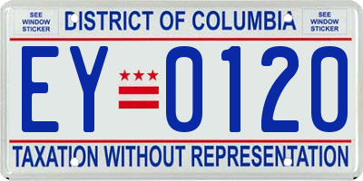 DC license plate EY0120