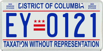 DC license plate EY0121