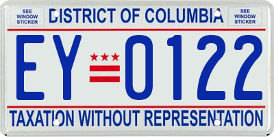 DC license plate EY0122