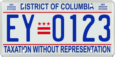 DC license plate EY0123