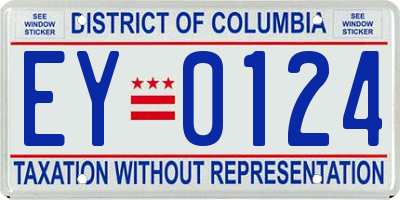 DC license plate EY0124