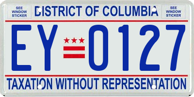 DC license plate EY0127