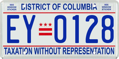 DC license plate EY0128