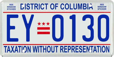 DC license plate EY0130