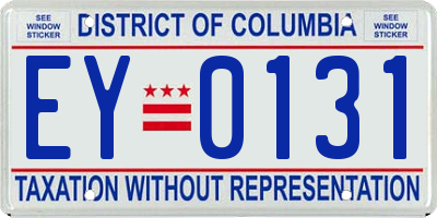 DC license plate EY0131