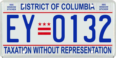 DC license plate EY0132