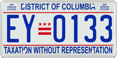 DC license plate EY0133