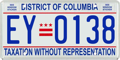 DC license plate EY0138