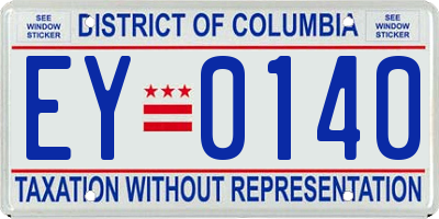 DC license plate EY0140