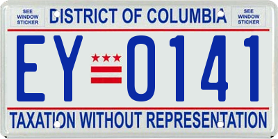 DC license plate EY0141