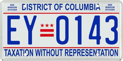 DC license plate EY0143