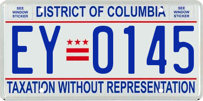 DC license plate EY0145