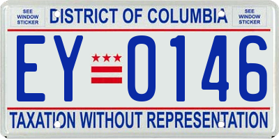 DC license plate EY0146