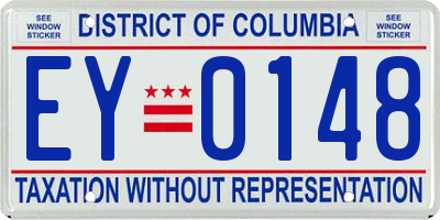 DC license plate EY0148