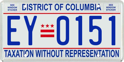 DC license plate EY0151