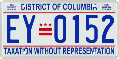 DC license plate EY0152