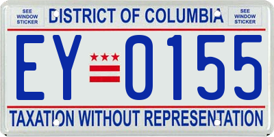 DC license plate EY0155