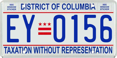 DC license plate EY0156