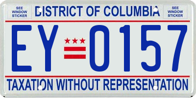 DC license plate EY0157