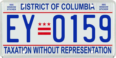 DC license plate EY0159