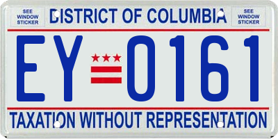 DC license plate EY0161