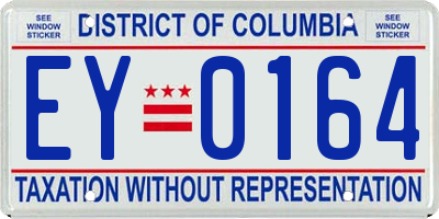 DC license plate EY0164