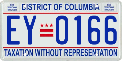 DC license plate EY0166