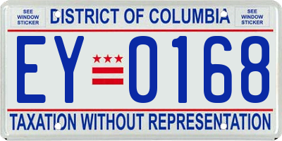 DC license plate EY0168