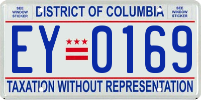 DC license plate EY0169