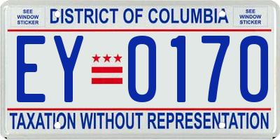 DC license plate EY0170