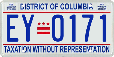 DC license plate EY0171